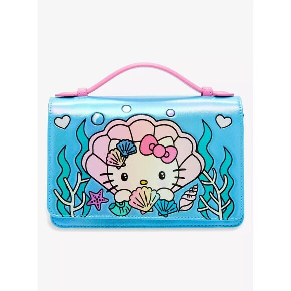 Loungefly Sanrio Hello Kitty Mermaid Metallic Crossbody Bag NEW - Picture 1 of 3